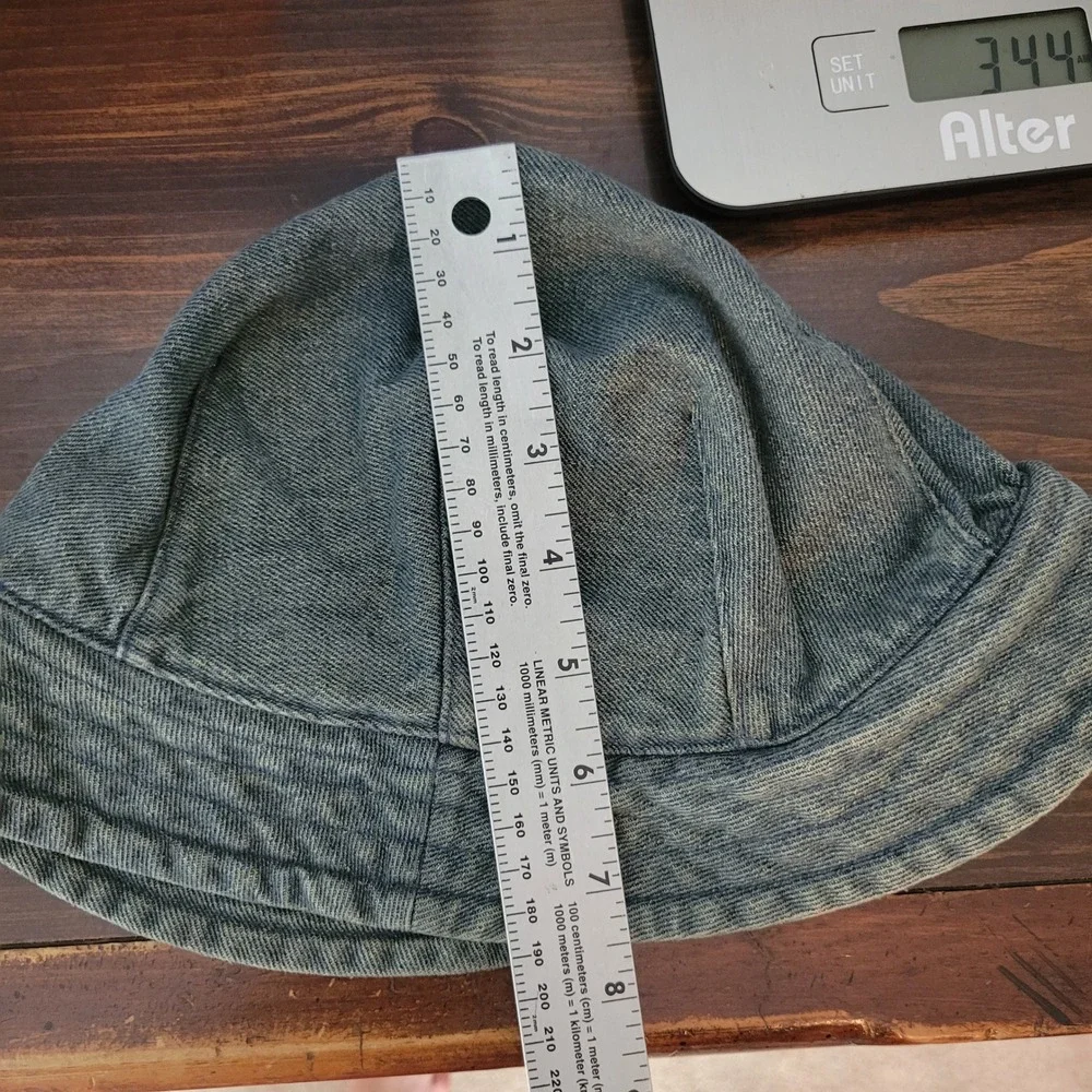 Kangol 100% Cotton Denim Jean Bucket Hat Blue Vintage Size Extra Large